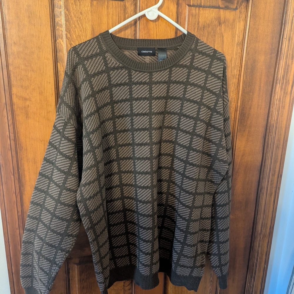 Mens Large Brown Claiborne Sweater